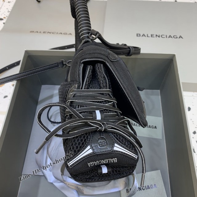 Balenciaga專櫃爆款手提肩背女包 巴黎世家鱷魚紋牛皮黑色Hourglass球鞋沙漏包 fyj1021